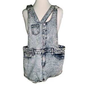 Tinseltown Acid Washed Shorts Overalls Junior Size Medium